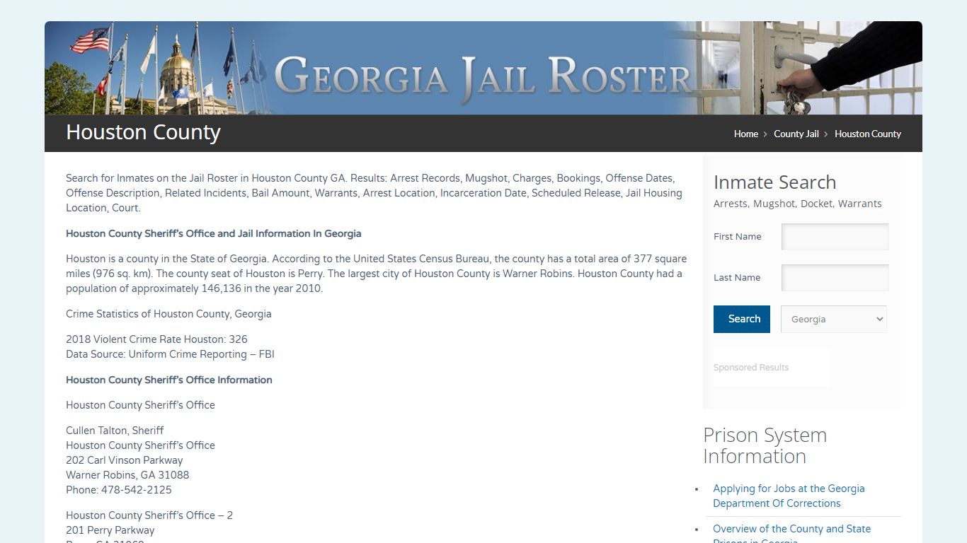Houston County | Georgia Jail Inmate Search
